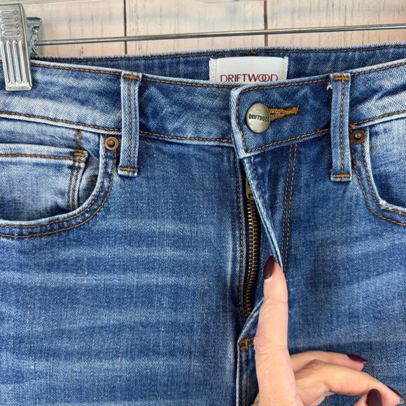 Driftwood Moonlight Blue Audrey High Rise Jeans Distressed Ripped Size 25 x 29 - Picture 6 of 16